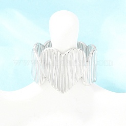 Textured 304 Stainless Steel Cuff Open Rings for Women&nbsp;RJEW-A102-03P