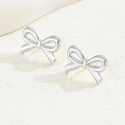 Elegant 201 Stainless Steel Bowknot Stud Earrings&nbsp;NL6502