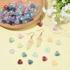 100Pcs 10 Colors Baking Paint Transparent Glass Bead Caps&nbsp;DGLA-FS0004-28