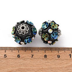 Handmade Resin Indonesia Round Beads&nbsp;IPDL-P005-24AS-02