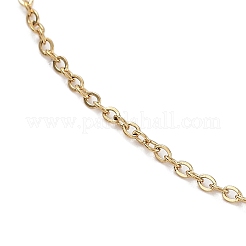 Ion Plating(IP) Adjustable 304 Stainless Steel Cable Chain Necklaces&nbsp;NJEW-K270-06G
