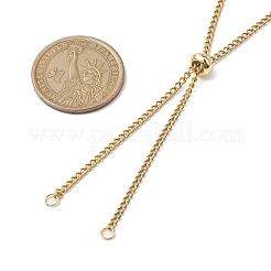 3Pcs 3 Colors Adjustable 304 Stainless Steel Curb Chains Necklaces Making&nbsp;AJEW-JB01215