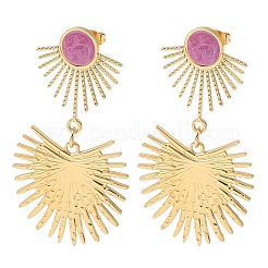 Sun 304 Stainless Steel Enamel Dangle Stud Earrings&nbsp;EJEW-B156-04G
