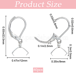 60Pcs 304 Stainless Steel Leverback Earring Findings&nbsp;STAS-SP0001-21P