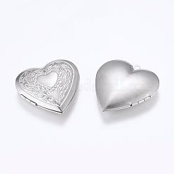 Tarnish Resistant 201 Stainless Steel Locket Pendants&nbsp;STAS-G146-03P
