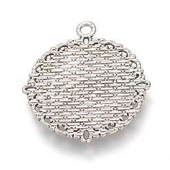 Tibetan Style Alloy Pendant Cabochon Settings&nbsp;TIBE-T003-08AS-NR