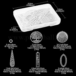 10Pcs 5 Style Brass Filigree Pendants&nbsp;KK-YW0001-49