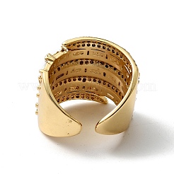 Clear Cubic Zirconia Chunky Open Cuff Rings&nbsp;RJEW-G255-02G