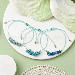 3Pcs 3 Styles Gemstone Braided Bead Bracelets&nbsp;BJEW-JB11146-03