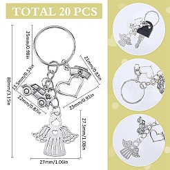 20Pcs Alloy Keychain&nbsp;KEYC-SC0001-16B