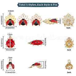 30Pcs 5 Style Alloy Enamel Pendants&nbsp;FIND-SC0003-07