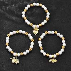 Brass Stretch Bracelets&nbsp;BJEW-C098-06