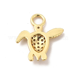 Rack Plating Brass Micro Pave Cubic Zirconia Pendants&nbsp;X-KK-P230-23G-A