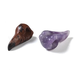 Natural Mixed Gemstone Carved Beak Figurines&nbsp;DJEW-M015-12
