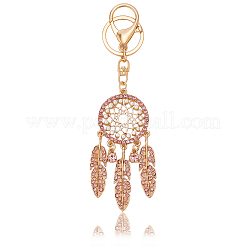 Alloy with Plastic Pearl and Glass Rhinestone Keychains&nbsp;KEYC-WH20010-03C