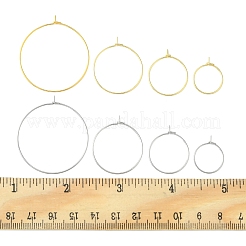 64Pcs 8 Style 316 Surgical Stainless Steel Hoop Earring Findings&nbsp;STAS-FS0001-33