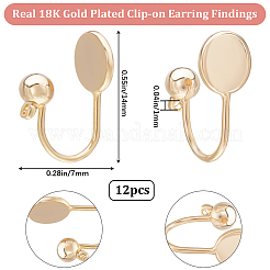 12Pcs Brass Cuff Earring Findings&nbsp;KK-BBC0010-22G