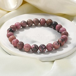 Natural Rhodonite Beads Stretch Bracelets&nbsp;BJEW-DJ0001-33B