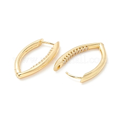 Clear Cubic Zirconia Teardrop Hinged Hoop Earrings for Women&nbsp;EJEW-P196-30G