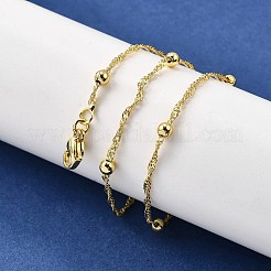 3.5MM Brass Round Ball Singapore Chain Necklaces&nbsp;LS-NJEW-M108-39G