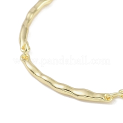Brass Textured Bar Link Chain Bracelet Making&nbsp;KK-U020-04G