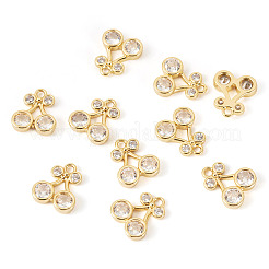 10Pcs Brass Micro Pave Clear Cubic Zirconia Charms&nbsp;KK-TA0002-85
