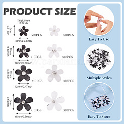 80Pcs 8 Styles Flower Resin Cabochons&nbsp;RESI-TA0004-28B