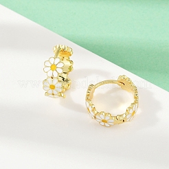 Brass Enamel Hoop Earrings&nbsp;EJEW-S277-01G