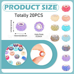 20Pcs AB Color Resin Rose Flower European Beads&nbsp;RESI-TA0004-38