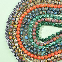 1 Strand Synthetic Malachite Dyed Beads Strands&nbsp;G-YW0002-64A