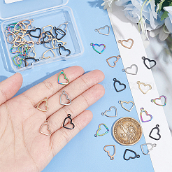 50Pcs 5 Style Ion Plating(IP) 304 Stainless Steel Open Pendants&nbsp;STAS-UN0053-79
