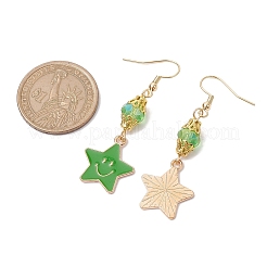 304 Stainless Steel Glass Dangle Earrings&nbsp;EJEW-JE05848