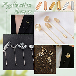 60pcs 3 colors Brass Brooch Findings&nbsp;KK-NB0003-79
