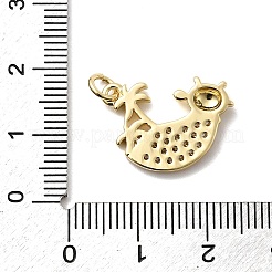 Brass Micro Pave Cubic Zirconia Pendants&nbsp;KK-H519-08G