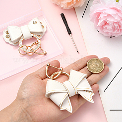 2Pcs 2 Styles PU Leather Bowknot Pendant Decoration&nbsp;HJEW-SP0001-23B
