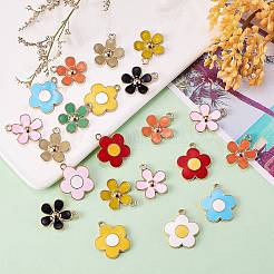 44Pcs 11 Colors Alloy Enamel Pendants&nbsp;ENAM-SZ0002-16