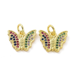 Brass Micro Pave Colorful Cubic Zirconia Charms&nbsp;KK-E068-VF101