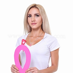 DIY Pink Awareness Ribbon Alloy Enamel Dangle Earring Making Kits&nbsp;DIY-YW0010-56