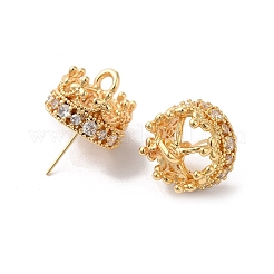 Brass Pave Clear Cubic Zirconia Pendants Bails&nbsp;KK-G465-11G