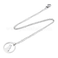 Non-Tarnish 201 Stainless Steel Pendant Necklaces&nbsp;NJEW-S105-JN515-45-1