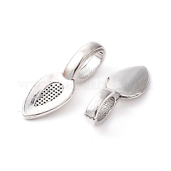 Tibetan Style Alloy Glue-on Flat Pad Bails for Pendants Making&nbsp;TIBEP-YW0001-50