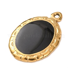 304 Stainless Steel Black Enamel Pendants&nbsp;STAS-G399-04G-01