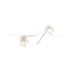 Brass Pave Clear Cubic Zirconia Stud Earrings for Women&nbsp;WGFB949-01