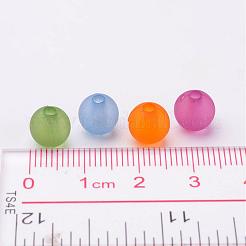 Mixed Color Frosted Round Shaped Transparent Acrylic Beads&nbsp;X-PL582M