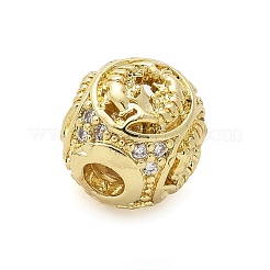 Brass Micro Pave Cubic Zirconia Beads&nbsp;KK-Z095-04G-12