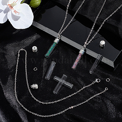 40Pcs 3 Styles Clear Glass Wish Bottle Pendants Set&nbsp;GLAA-SC0002-36