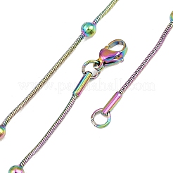 Ion Plating(IP) 304 Stainless Steel Round Snake Chain Necklaces&nbsp;STAS-G244-88B-M