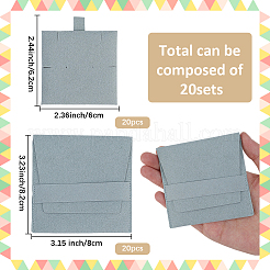 20Pcs Microfiber Jewelry Envelope Pouches&nbsp;ABAG-SP0001-47B