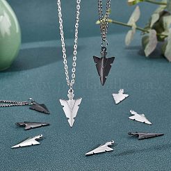 40Pcs 2 Color 304 Stainless Steel Pointed Pendants&nbsp;STAS-UN0023-90