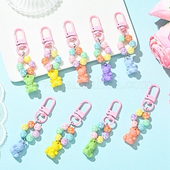 20Pcs 5 Style Acrylic Bear Pendant Decorations&nbsp;HJEW-YW00258